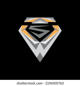 Diamond design logo vector with letter S.