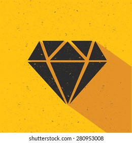 Diamond design on yellow background,flat design,clean vector