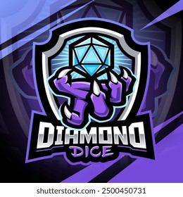 Diamond dice esport mascot logo design
