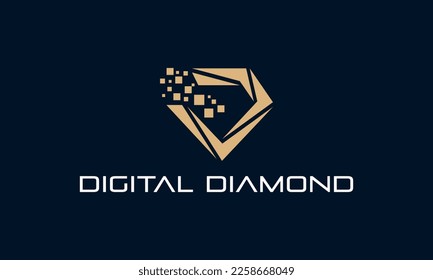 diamond digital logo design template