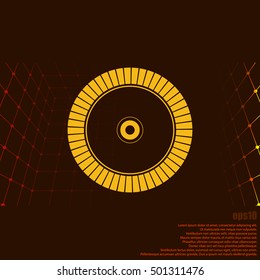 Diamond disc for concrete cutting - vector icon