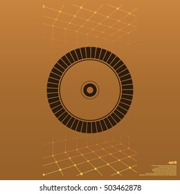 Diamond disc for concrete cutting - vector icon