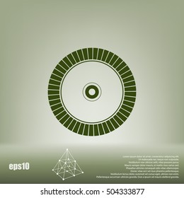 Diamond disc for concrete cutting - vector icon