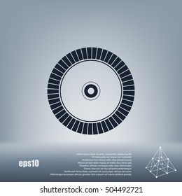 Diamond disc for concrete cutting - vector icon