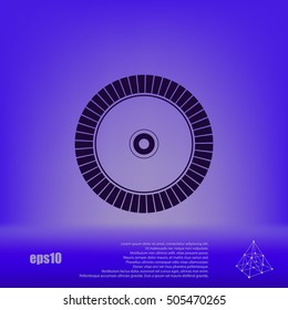 Diamond disc for concrete cutting - vector icon