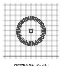 Diamond disc for concrete cutting - vector icon