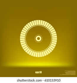 Diamond disc for concrete cutting - vector icon