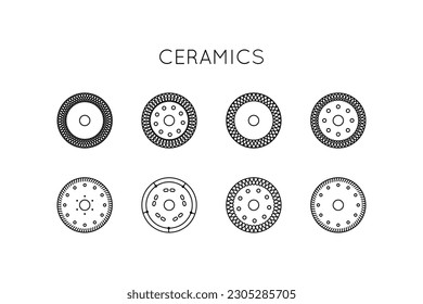 Diamond disc vector icon. Disc for angle grinder ceramics, porcelain stoneware.