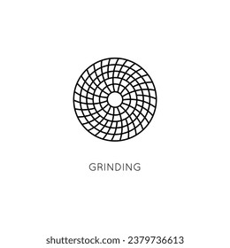 Diamond disc vector icon. Grinding disc for angle grinder.