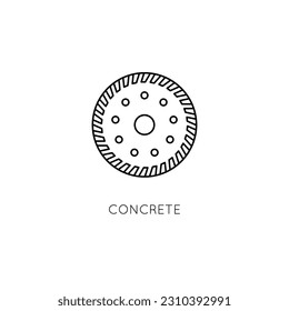 Diamond disc vector icon. Processing concrete with an angle grinder.
