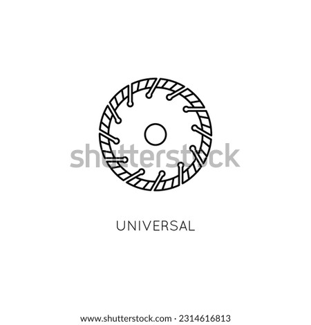 Diamond disc vector icon. Universal cutting disc for angle grinder.