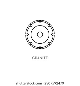 Diamond disc vector icon. Disc for working with granite angle grinder.