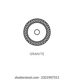 Diamond disc vector icon. Disc for working with granite angle grinder.