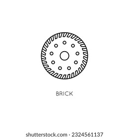 Diamantscheibe, Vektorsymbol. Platte für die Arbeit mit Backsteinwinkelschleifer.