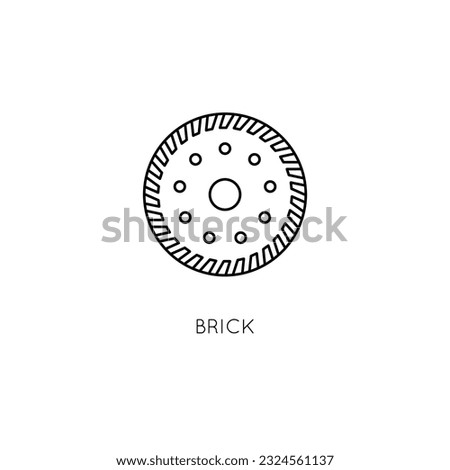 Diamond disc vector icon. Disc for working with brick angle grinder.
