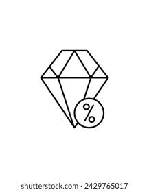 Diamant-Rabatt-Symbol, Vektor-Best-Line-Symbol.