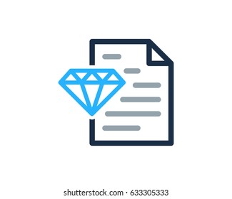 Diamond Docs Icon Logo Design Element