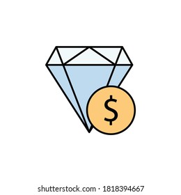 diamond, dollar icon. Element of finance illustration. Signs and symbols icon can be used for web, logo, mobile app, UI, UX