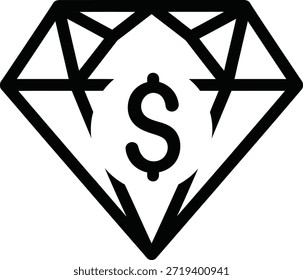 Diamante con signo de dólar en el interior