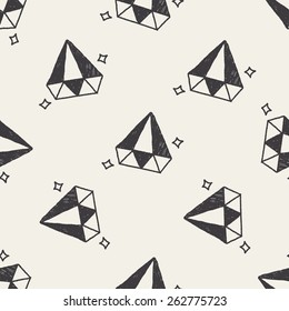 diamond doodle drawing seamless pattern background