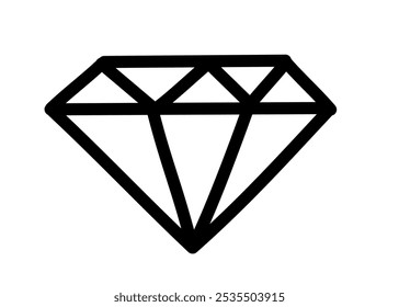 Diamond doodle hand drawn line art, Diamond sketch