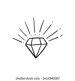 diamond doodle icon vector hand drawing 
