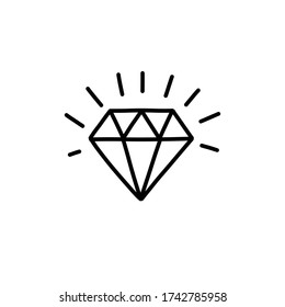 icono del doodle de diamante, ilustración del vector