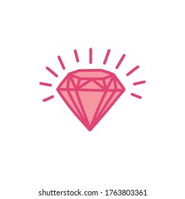 diamond doodle icon, vector illustration