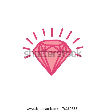 diamond doodle icon, vector illustration