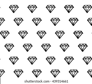Diamond doodle seamless pattern. Black and white, hand drawn by oil pastels. 