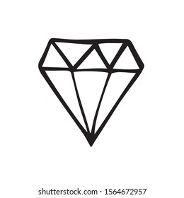 Diamond doodle vector element. Valentines day element