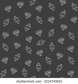 Diamond doodle vector seamless pattern.