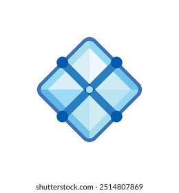 Diamant mit einem Punkt Emoji-Vektorsymbol-Symbol