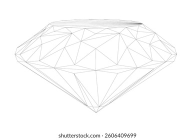A diamond is drawn in black and white. The diamond is a simple shape, but it has a lot of detail. The diamond is drawn in a way that makes it look like it is made up of many small diamonds