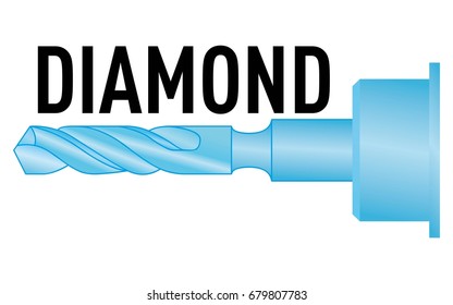 Diamond drill for brittle and hard materials.