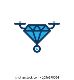 Diamond Drone Logo Icon Design