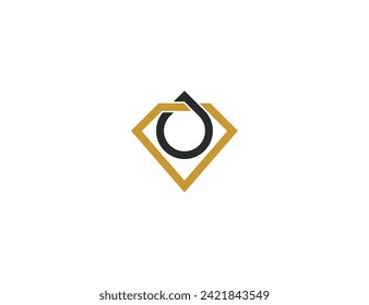 Símbolo del icono de símbolo de concepto de la colocación del logotipo de Diamantes Diseño de elemento. Aqua, Aceite Mineral, Logotipo Droplet. Plantilla de ilustración de vector