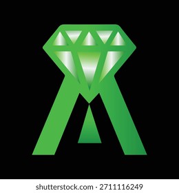 Diamond droped with A letter logo