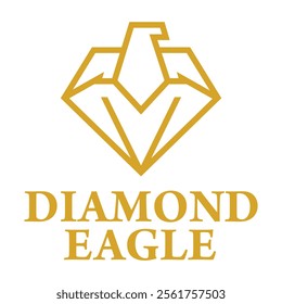diamond eagle flat minimalist logo design