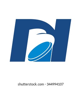 diamond and eagle symbol inside letter N logo vector.