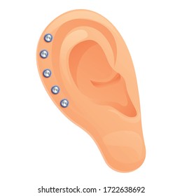 Diamond ear piercing icon. Cartoon of diamond ear piercing vector icon for web design isolated on white background