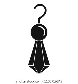 Diamond earring icon. Simple illustration of diamond earring vector icon for web design isolated on white background
