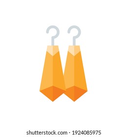 Diamond Earrings, Jewelry Flat Icon Logo Illustration Vector Isolated. Happy Mother's Day Icon-Set. Suitable for Web Design, Logo, App, and Upscale Your Business.