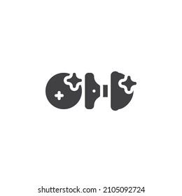 Diamond earrings vector icon. filled flat sign for mobile concept and web design. Stud earrings glyph icon. Symbol, logo illustration. Vector graphics