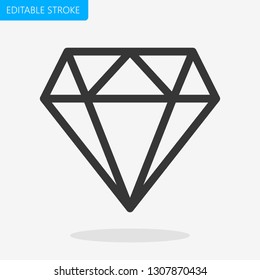 Diamond Editable Stroke Pixel Perfect Vector Icon Line