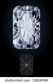 Diamond emerald jewel, vector illustration