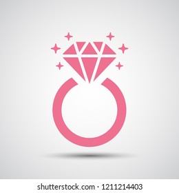 Diamond engagement ring icon 