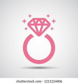 Diamond engagement ring icon