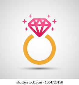 Diamond engagement ring icon