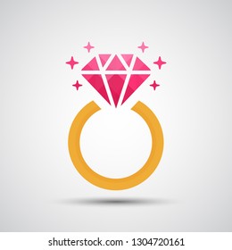 Diamond engagement ring icon